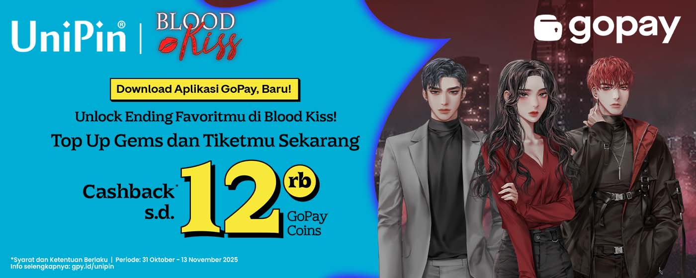 Jatuh Cinta Tanpa Takut Boncos! Cashback 90% GoPay Coins dengan Top Up Blood Kiss!
